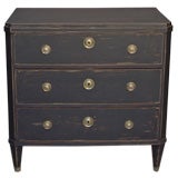 Black Chest of Drawers with Brass Fittings