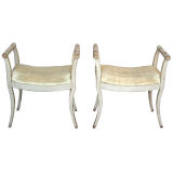 Pair of Stools with Turned Handles