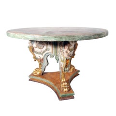 A Polychrome and Parcel Gilt Baroque Center Table