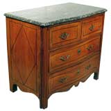 A French Fruitwood Commode with Marble Top