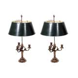 A Fine Pair of Silvered Bouillotte Lamps