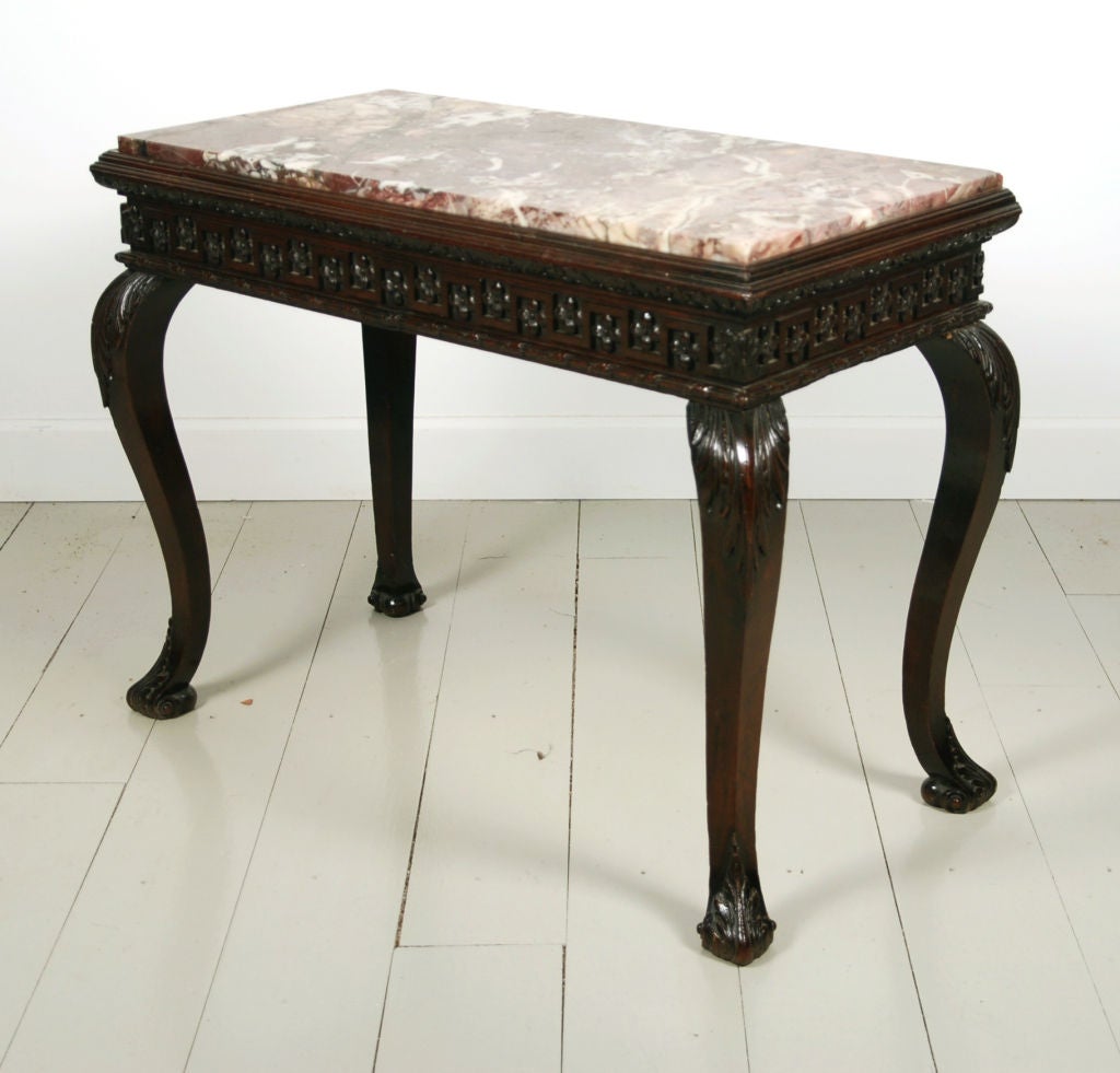 A Fine Irish Mahogany Marble Top Console Table