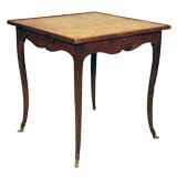 A Louis XV  Chestnut Leather Top Games Table
