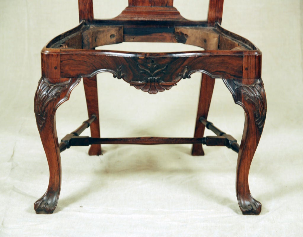 An Important Pair of Portuguese Rococo Rosewood Side Chairs In Excellent Condition For Sale In Sheffield, MA