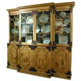 A Fine George III Japanned & Parcel Gilt Breakfront Bookcase