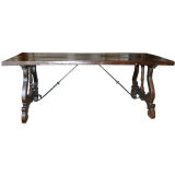 A Spanish Baroque Walnut Trestle Table