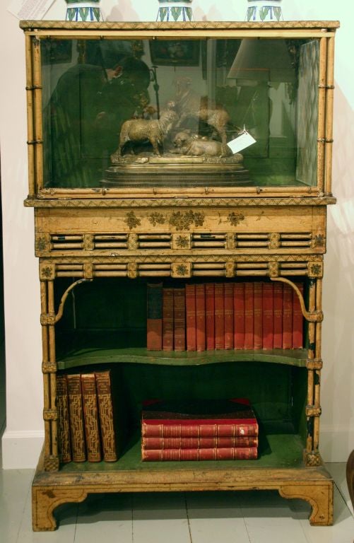 Fine Pair of George III Japanned  & Parcel Gilt Display Cabinets