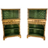 Fine Pair of George III Japanned  & Parcel Gilt Display Cabinets