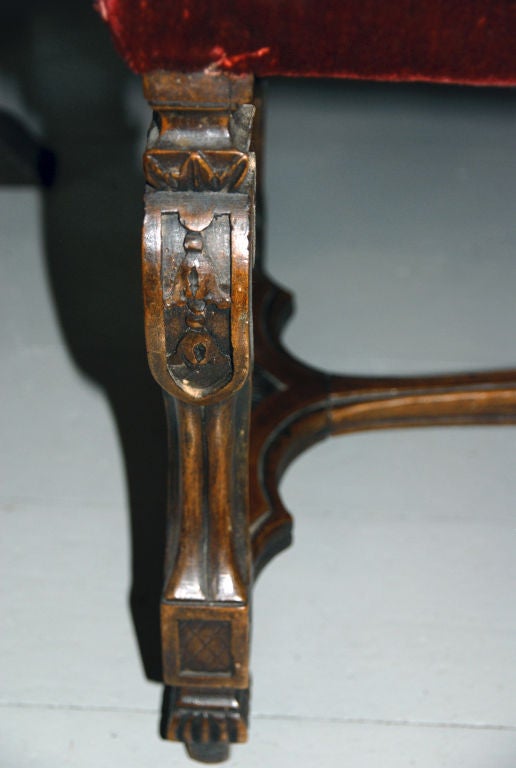 A Rare Pair of Louis XIV Style Walnut Benches