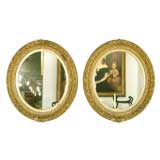 A Pair of Classical American Giltwood Mirrors