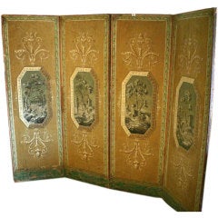 Four-Panel Painted Neoclassical French Screen 2