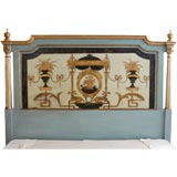 An Italian Neoclassical Painted & Parcel-Gilt Bed