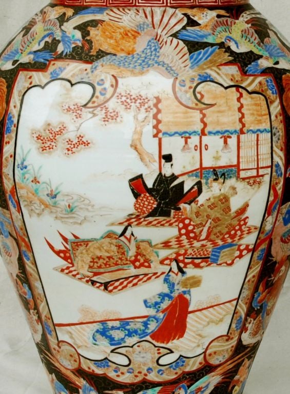 Japanese A Pair of Large Porcelain Vases, Katani Period,