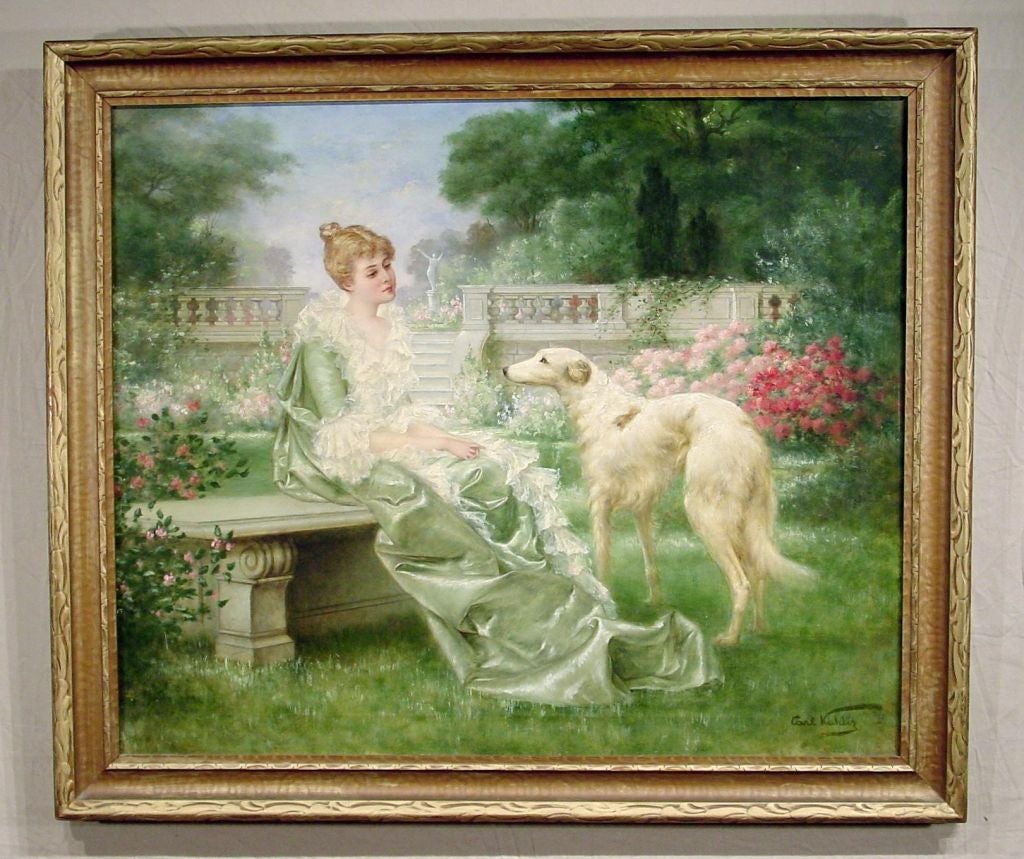 Oil on canvas 

Signed lower right 

25 by 30 in.  

w/frame 29 by 34 in. 

 

       Carl Kahler was born in Linz Austria and lived in New York City and San Francisco. He was a frequent international traveler who visited Berlin, Dresden,