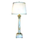 A Neoclassical Marble Bronze Mounted Lamp