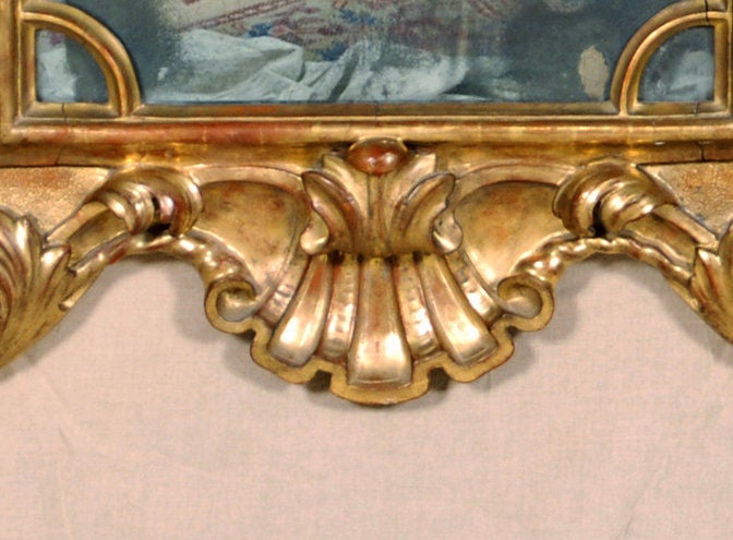 18th Century and Earlier An Important Italian Baroque Giltwood Mirror