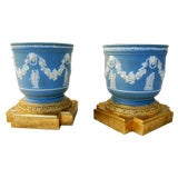 A Fine Pair of Jasper Porcelain Bronze Mounted Cache Pots