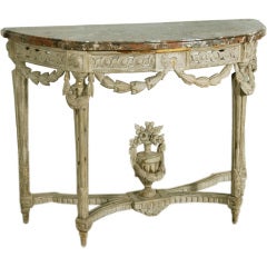 A Louis XVI Grey Painted Console Attributed to George Jacob