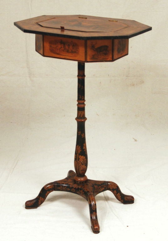 English A Fine Regency Penwork & Painted Stand Attributed toJohn Bromely For Sale