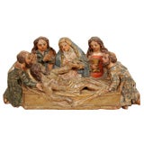 A Flemish Polychrome Decorated Carved Wood Figure of the Pieta