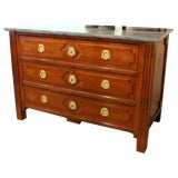 A Fine Louis XVI Parisian Mahogany Marble Top Commode A Fine Louis XVI Parisian Mahogany Marble Top Commode