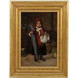 “Little Girl Holding an Apple” by Lajos Bruck