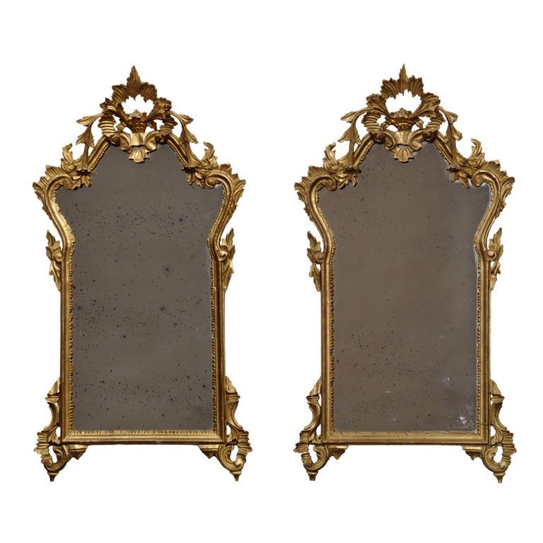 Italian Pair Rococo Mirrors at 1stdibs