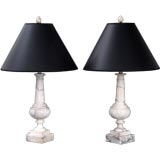 Pair Alabaster Lamps