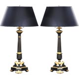 French Pair Bronze & Ormolu Lamps 4