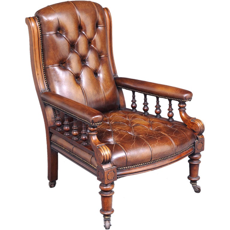 English Victorian Library Armchair