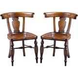 Pair Walnut Desk Chairs