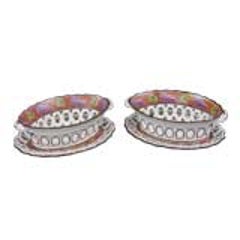 English Pair Spode Chestnut Baskets 9