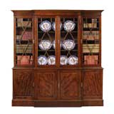 English Georgian Style Breakfront Bookcase