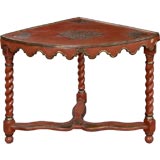 French Red Lacquer Corner Table 11