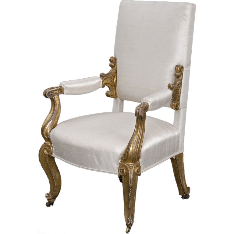 English Regency Giltwood Armchair For Sale