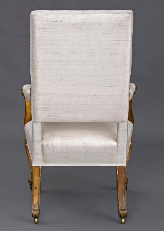 19th Century English Regency Giltwood Armchair For Sale