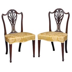 Antique English Pair of Period Hepplewhite Side Chairs