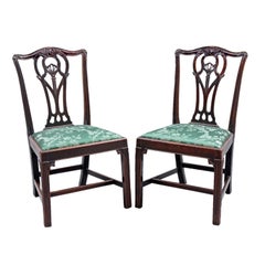 Antique English Pair of Chippendale Side Chairs