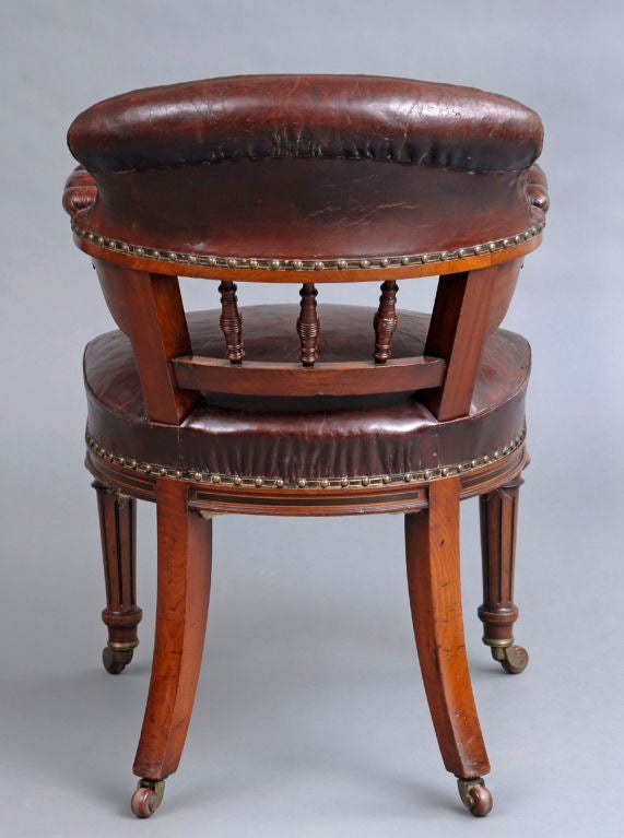 English Victorian Oak Desk Chair 1