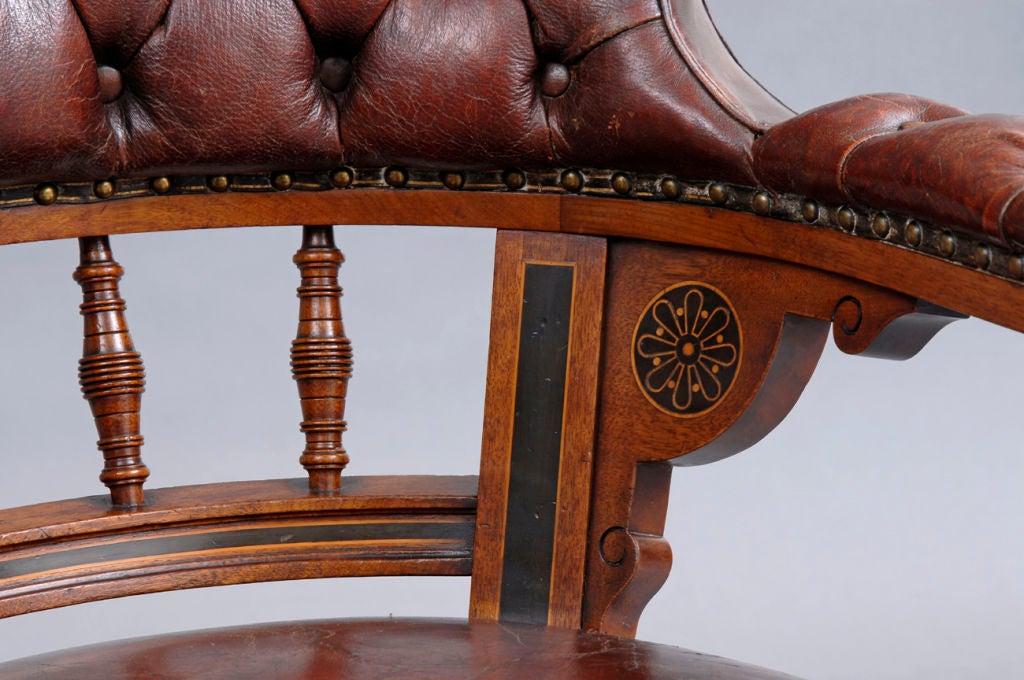 English Victorian Oak Desk Chair 2