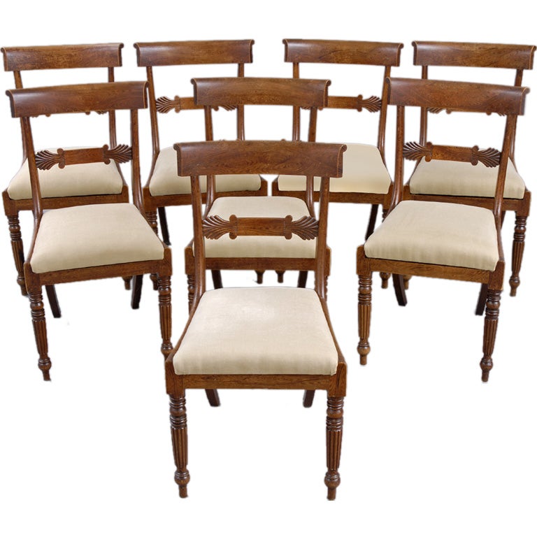English Set of Eight Period Regency Dining Chairs