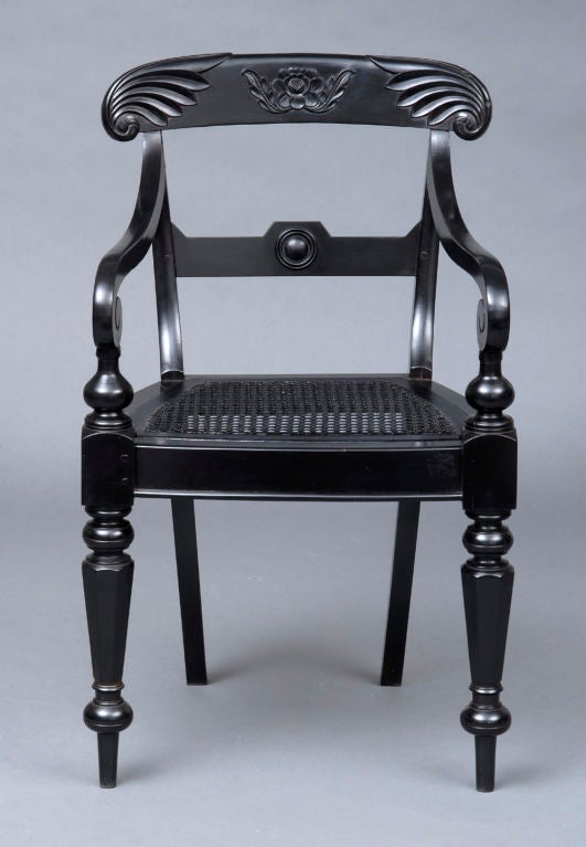 Anglo-Indian Ebony Armchair