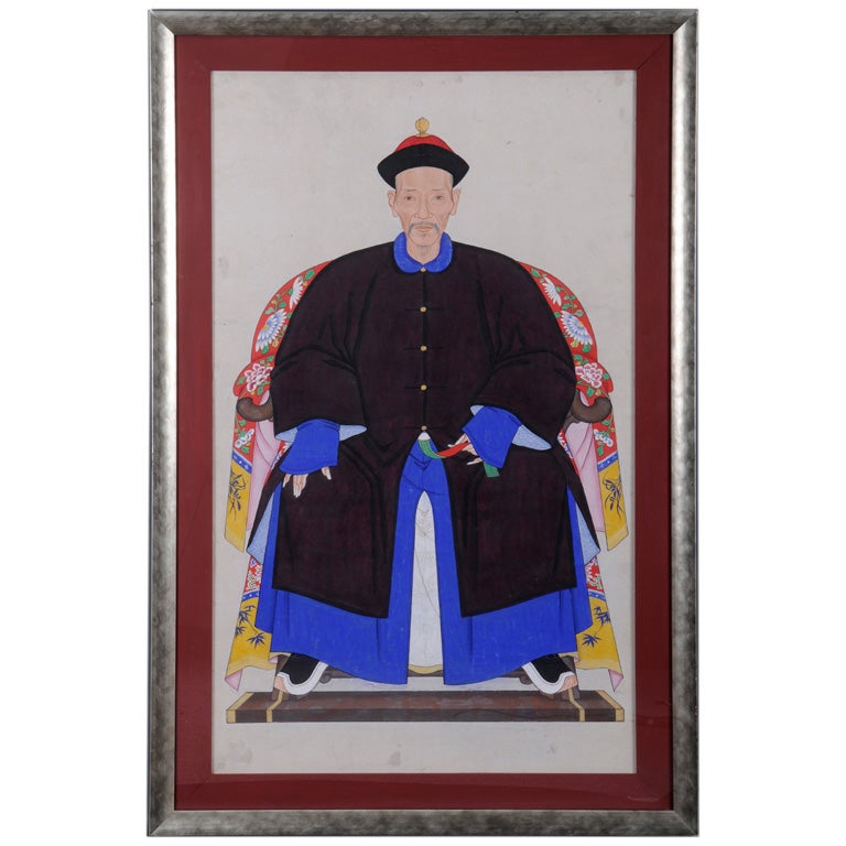 Chinese Ancestor Portrait For Sale