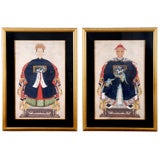 Chinese Pair Ancestor Portraits