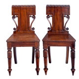 English Pair William IV Hall Chairs