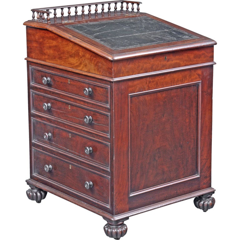 English Late Regency Period Davenport Desk For Sale