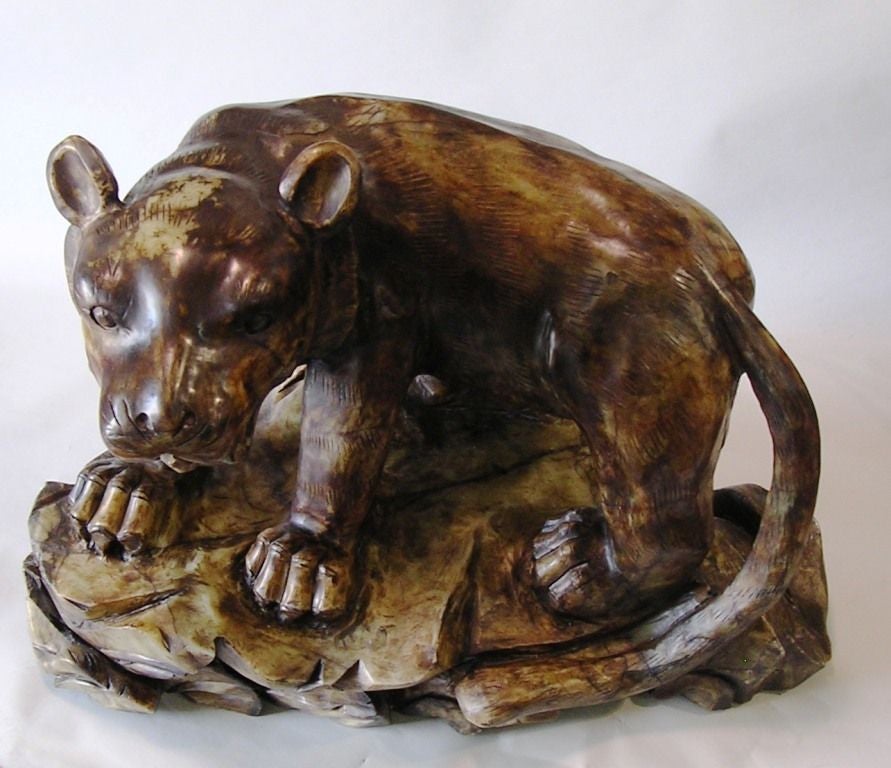 Antique Stone Carved Tiger 1