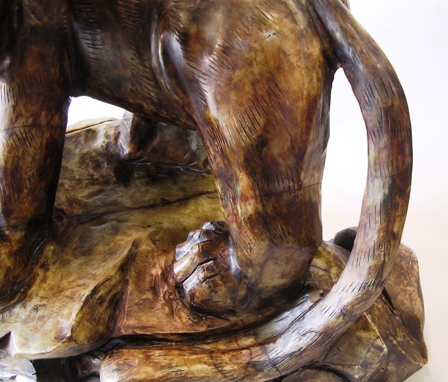 Antique Stone Carved Tiger 3