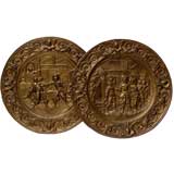 Pair of Large Brass Decorative Plates