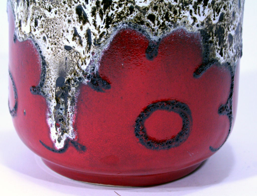 Large Scheurich West German Ceramic Jug with Modern Motif Glaze 2
